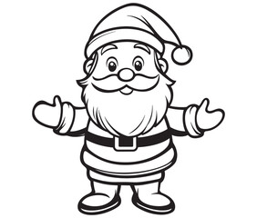 Cartoon Illustration of Santa Claus Character for Coloring Book