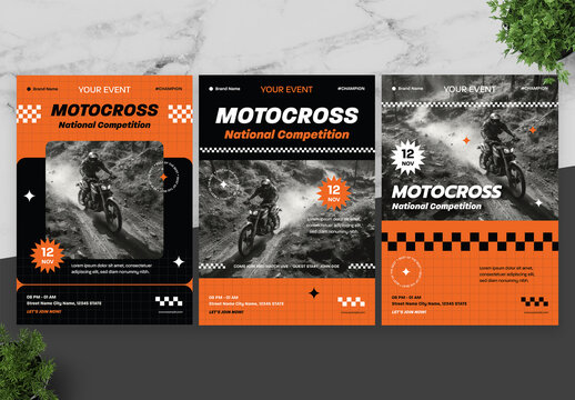 Black And Orange Flyer Motocross