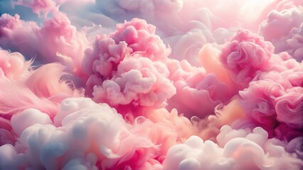 "Feminine touch, swirling clouds of soft pink, gradating from pale pastel to vibrant hot pink, serene and calming atmosphere"