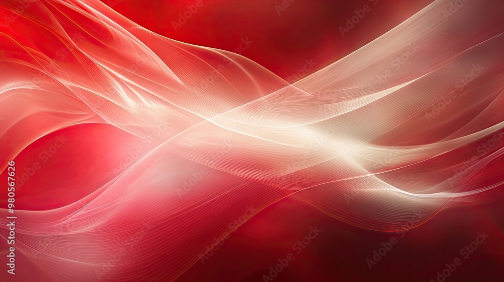 Poster a bold abstract red background with dynamic lines and smooth gradients, evoking energy and passion i