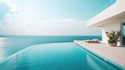 Fototapeta premium Luxury Pool With Ocean View