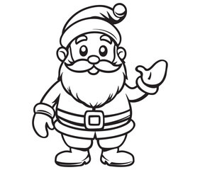 Cartoon Illustration of Santa Claus Character for Coloring Book