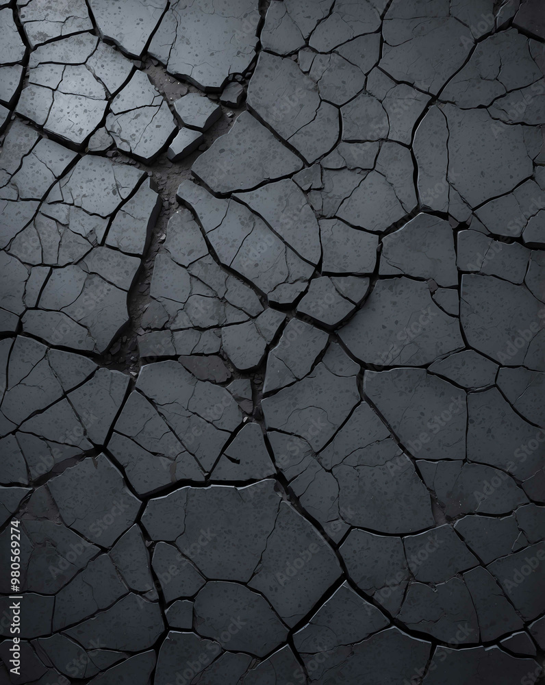 Canvas Prints Cracked asphalt texture with dark black to charcoal gray gradient