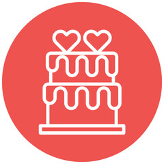 Two Layered Cake vector icon illustration of Party and Celebration iconset.
