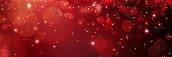 A vibrant red holiday background featuring sparkling glitter and bokeh lights creating a magical festive atmosphere ideal for Christmas, New Year, and celebratory designs to bring cheer and joy