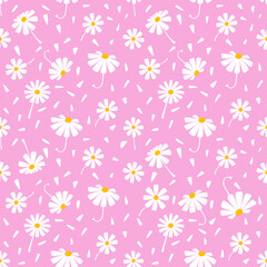 Daisy flower have organic shape with seamless background. Simple abstract floral pattern. Ideal for textile design,fabric, wallpaper, cards,covers, posters and decoration.