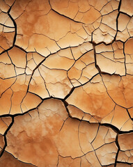 Cracked earth texture with dusty brown to rusty orange gradient