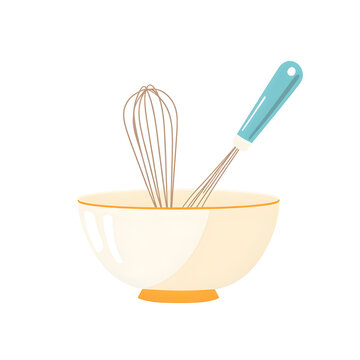 recommend clip art: Flat design illustrations Mixing Bowl with Whisk