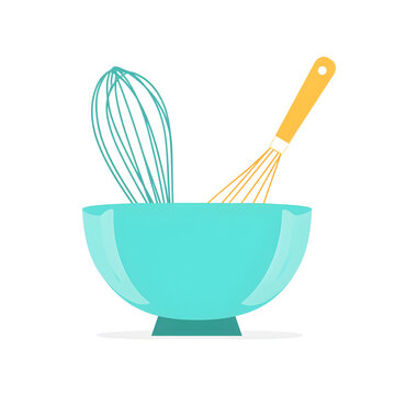 recommend clip art: Flat design illustrations Mixing Bowl with Whisk