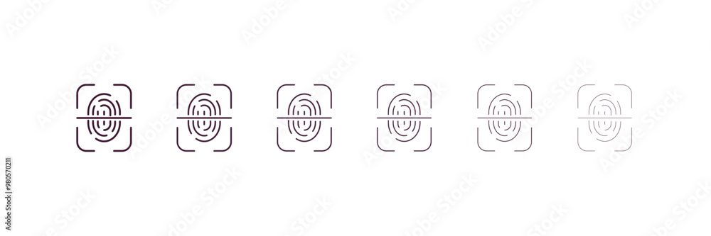 Aufkleber biometrics outline icon. linear vector from ai and tech concept. 6 different line style biometrics i