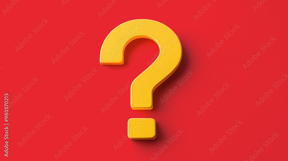 Canvas Prints vibrant question mark design, a striking flat illustration featuring a dynamic question mark in bold