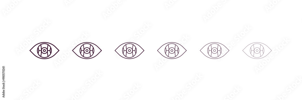 Aufkleber bionic eye outline icon. linear vector from ai and tech concept. 6 different line style bionic eye i