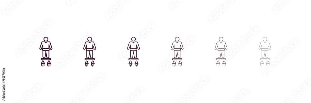 Aufkleber flyboard outline icon. linear vector from ai and tech concept. 6 different line style flyboard icon 