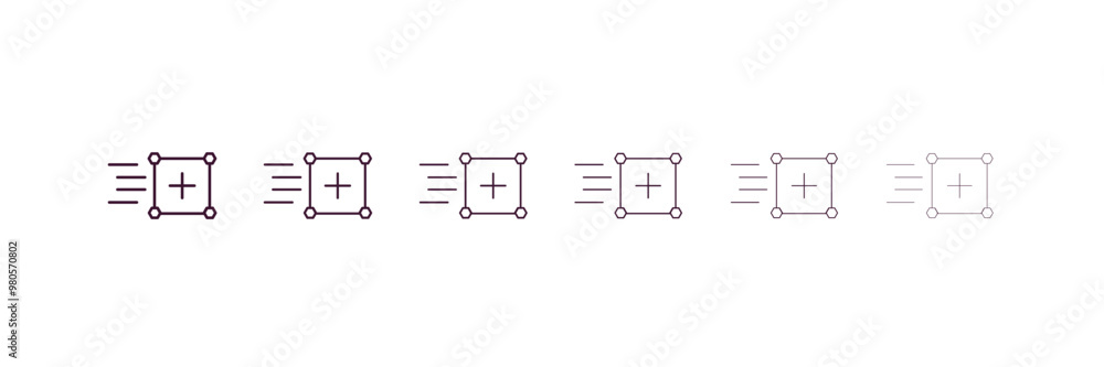 Poster match moving outline icon. linear vector from ai and tech concept. 6 different line style match movi
