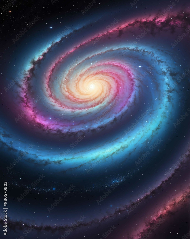 Poster deep space gradient with swirling stardust patterns
