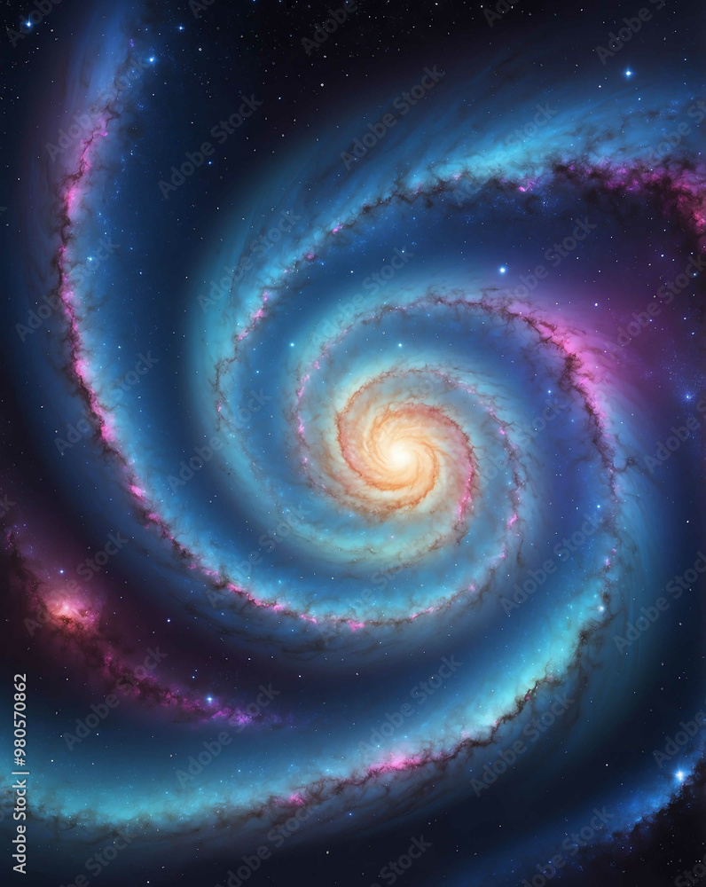 Poster deep space gradient with swirling stardust patterns