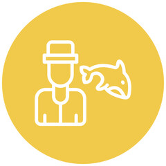 Fisherman vector icon illustration of Coastline iconset.