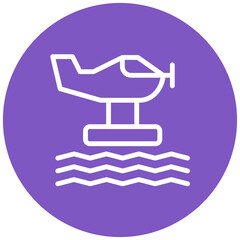 Seaplane vector icon illustration of Coastline iconset.