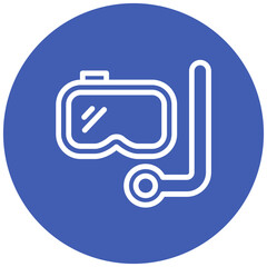 Snorkel Mask vector icon illustration of Coastline iconset.