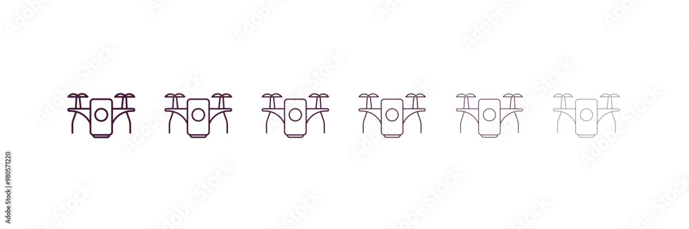 Poster unmanned aerial vehicle outline icon. linear vector from ai and tech concept. 6 different line style
