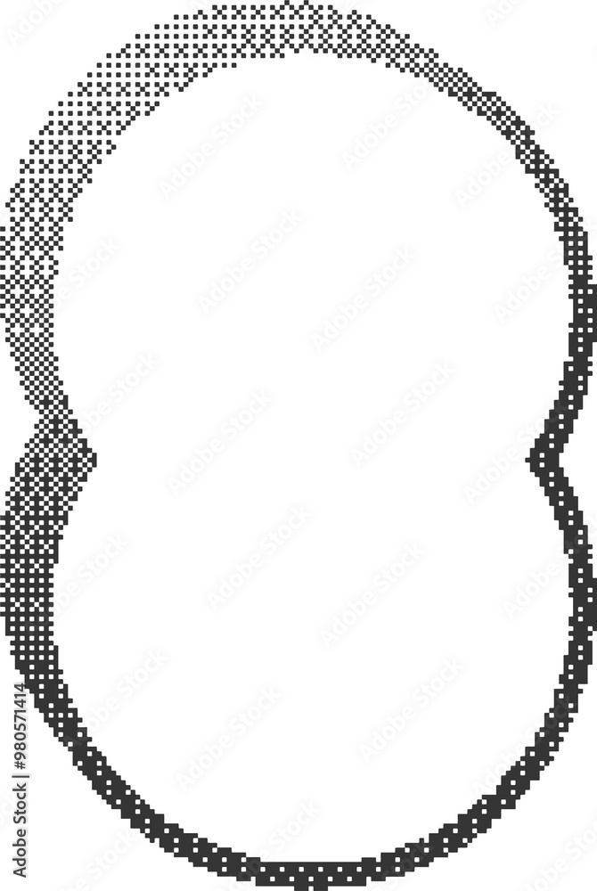 Poster pixel pattern frame. bitmap window. dotted dither graphic element. noisy arcade game gradient arc. g
