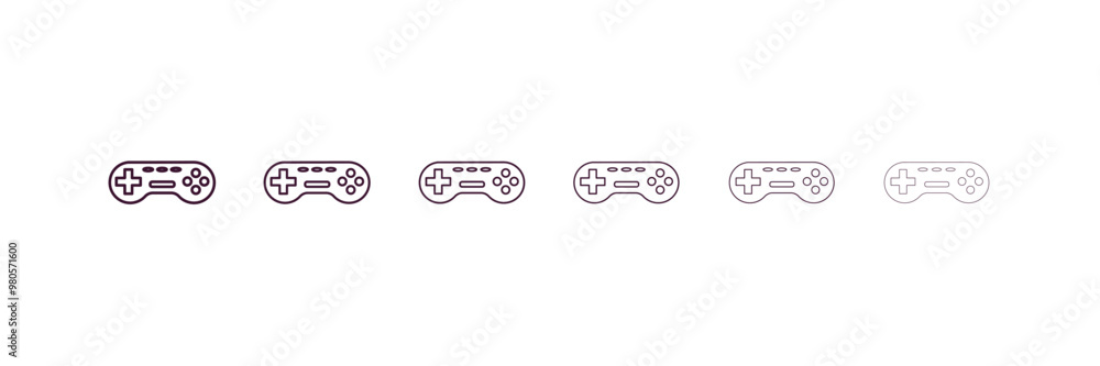 Poster gaming outline icon. linear vector from ai and tech concept. 6 different line style gaming icon incl