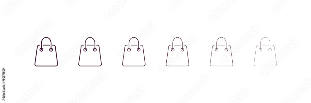 Poster shopping bag outline icon. linear vector from ai and tech concept. 6 different line style shopping b