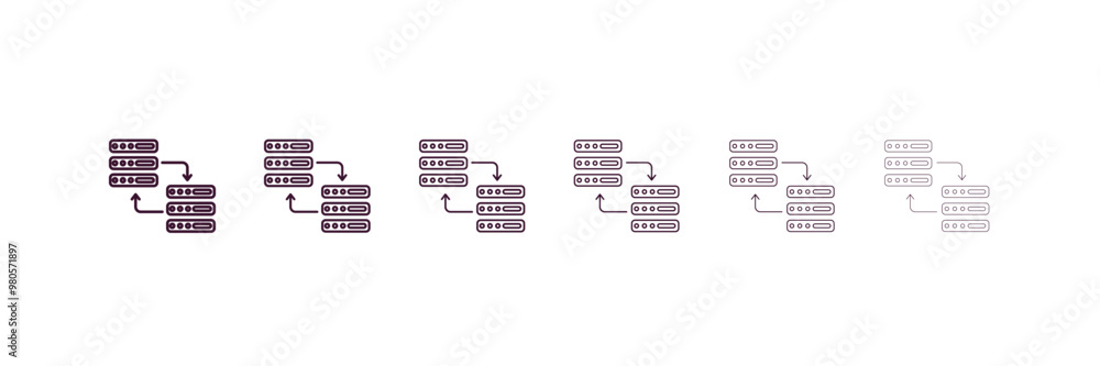 Aufkleber data transfer outline icon. linear vector from ai and tech concept. 6 different line style data tran