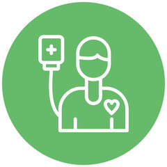 Cancer Patient vector icon illustration of Chemotherapy iconset.