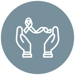 Cancer Awareness Ribbon vector icon illustration of Chemotherapy iconset.