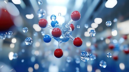 An interactive Ha O molecule for augmented reality learning, allowing students to explore the structure and properties of water in environments.