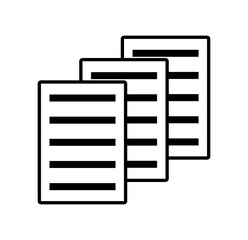 Icon: 4 Blätter Papier mit Text