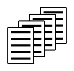 Icon: 4 Seiten Papier mit Text