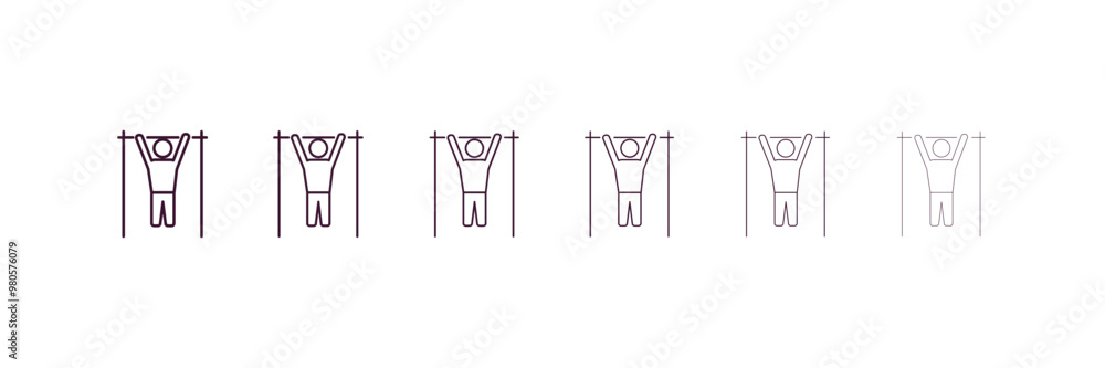Aufkleber bar exercising outline icon. linear vector from gym concept. 6 different line style bar exercising i