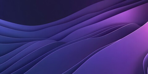 Fototapeta premium Abstract purple background with three-dimensional curved lines. Minimalist design, simple shapes, and a modern aesthetic style. The color is a vibrant blue. 
