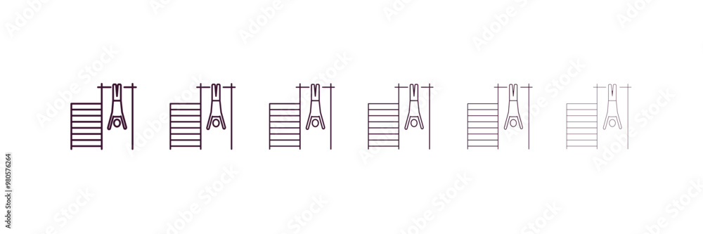 Poster exercise hang bar outline icon. linear vector from gym concept. 6 different line style exercise hang
