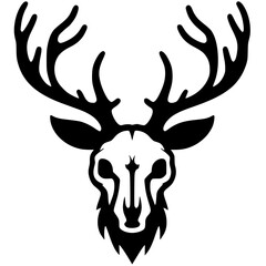 Simple deer skull silhouette