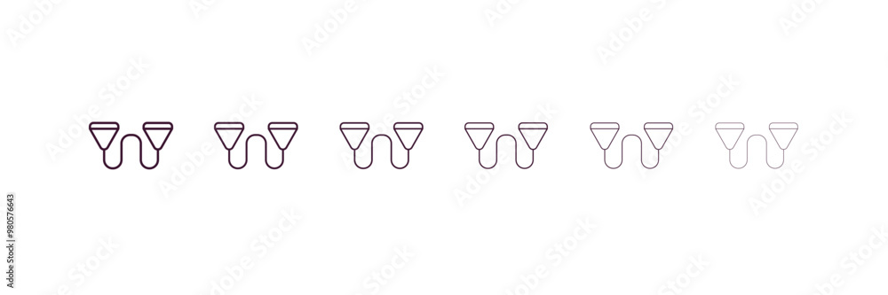 Poster exercise bands outline icon. linear vector from gym concept. 6 different line style exercise bands i