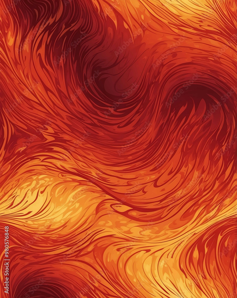 Poster intense flame texture with deep red to bright orange gradient