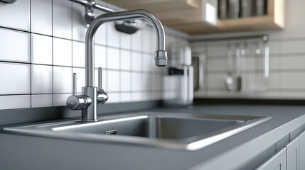 Beneath the kitchen sink, the intricate design of a gray pipe and filter creates a harmonious blend with rustic cabinetry, showcasing a modern style