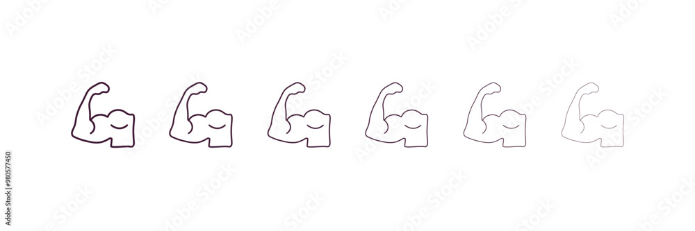 Aufkleber muscles outline icon. linear vector from gym concept. 6 different line style muscles icon included t