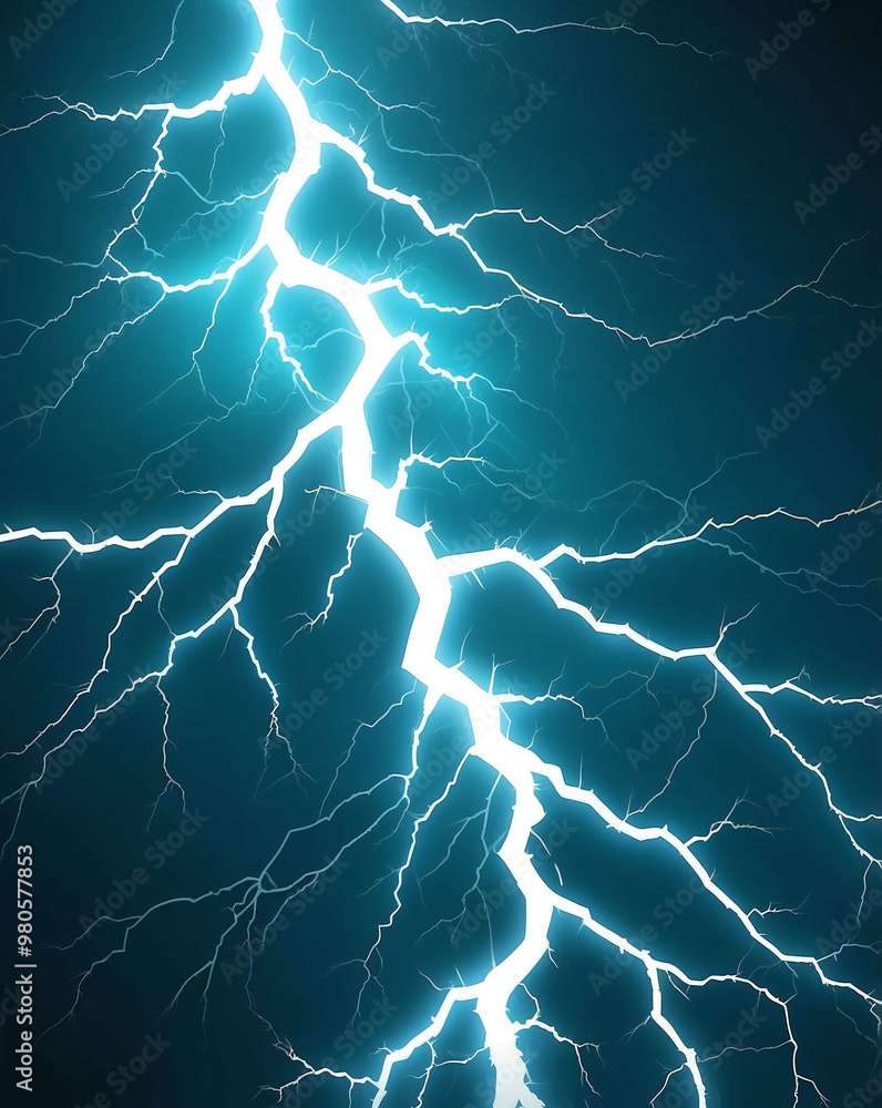 Poster lightning strike texture with gradient of cyan to white