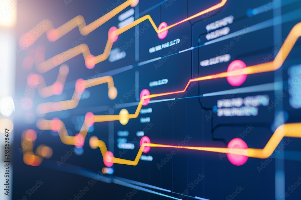 Poster High-tech digital dashboard in a control center, showcasing advanced technology and data analysis for efficient monitoring and management of systems and operations.
