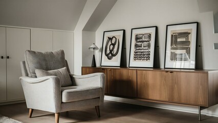 modern living room with fireplace