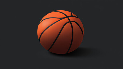 A realistic basketball, perfect for a championship design, is set against a dark background. This vector image is high quality and suitable for professional use.