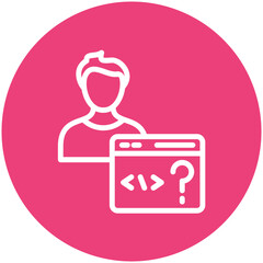 Non Technical User vector icon illustration of No Code iconset.