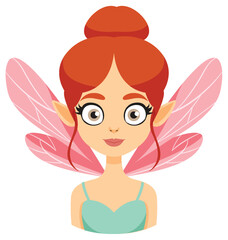 Whimsical Fairy with Pink Wings