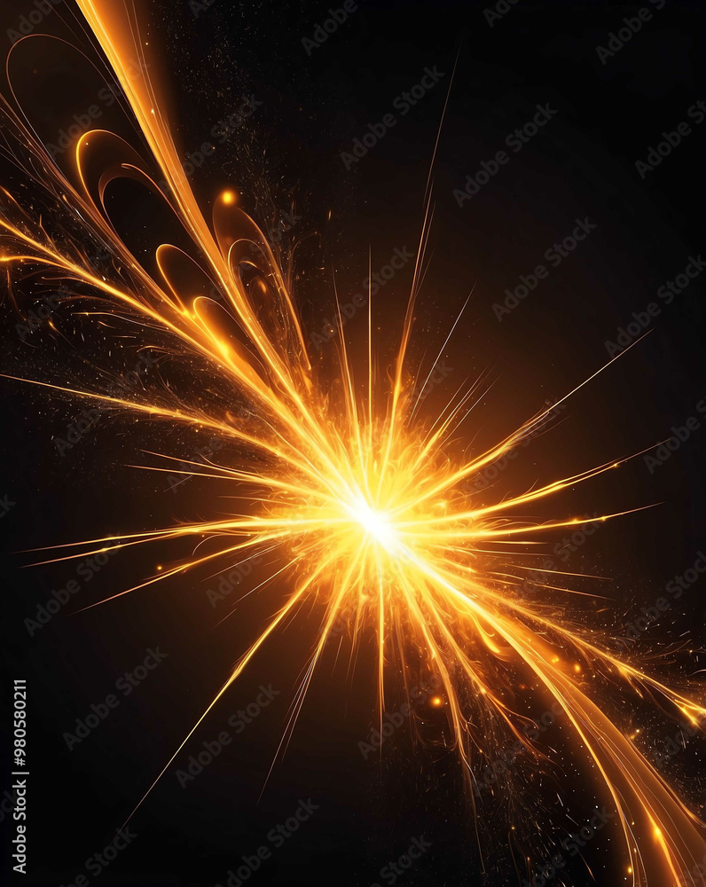 Canvas Prints Radiant sparks abstract with yellow to dark orange gradient