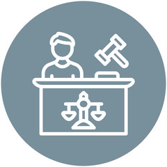 Trial vector icon illustration of Law & Legislation iconset.