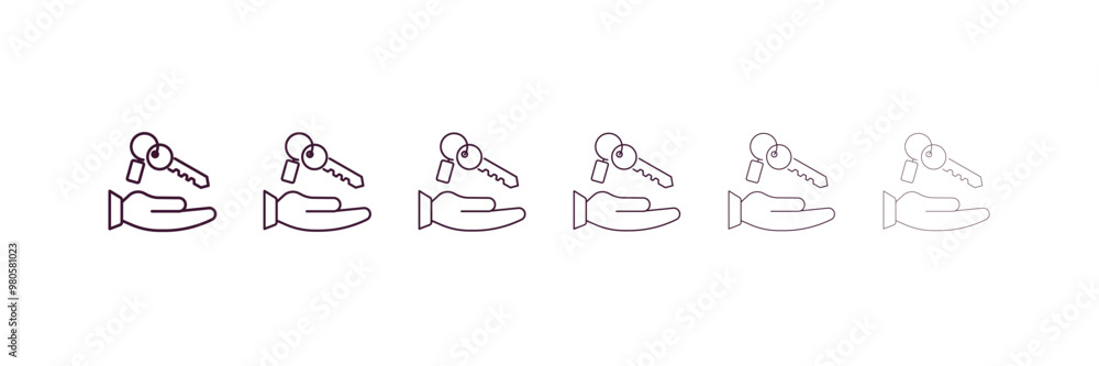 Aufkleber valet outline icon. linear vector from hotel concept. 6 different line style valet icon included thi